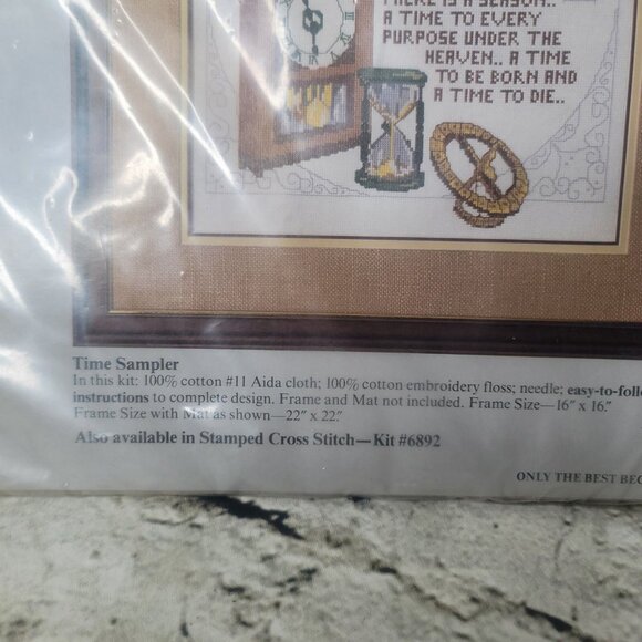 Columbia Minerva Counted Cross Stitch Time Sampler 6897 Appx 16 x 19 Inch - Picture 3 of 5